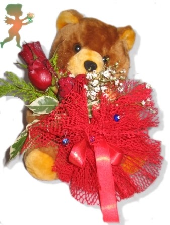 oyuncak ayi ve gül tanzim  Ankara çiçekçiler 
