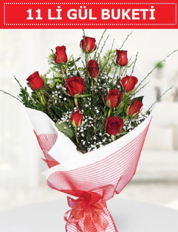 11 adet kırmızı gül buketi Aşk budur  Ankara çiçek gönderme sitemiz güvenlidir 