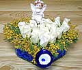 9 adet beyaz gül oyuncak  Ankara internetten çiçek siparişi 