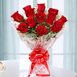 11 adet kırmızı gülden görsel şık buket  Ankara ucuz çiçek gönder 